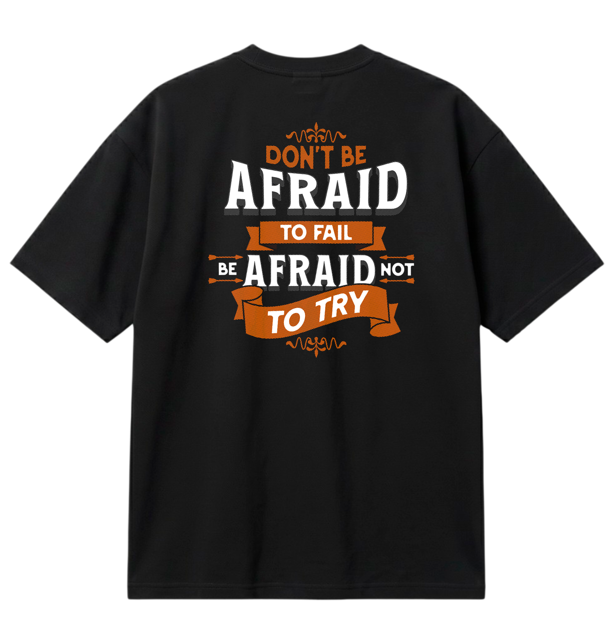 Camiseta Oversized Suedine Preta Dont Be Afraid