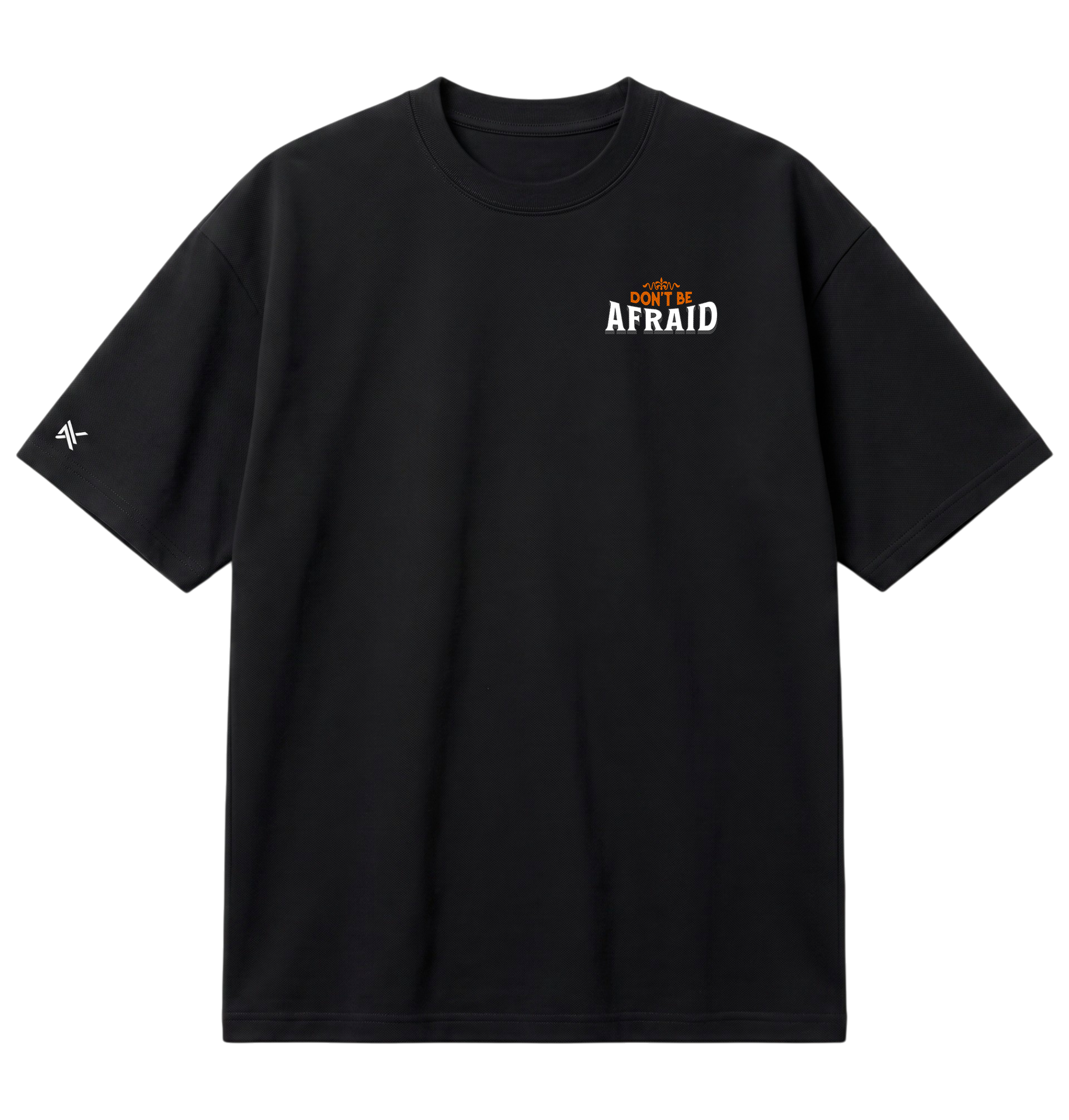 Camiseta Oversized Suedine Preta Dont Be Afraid